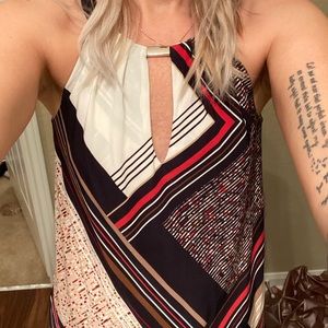 Cute, 70s Style Halter with Keyhole Neckline